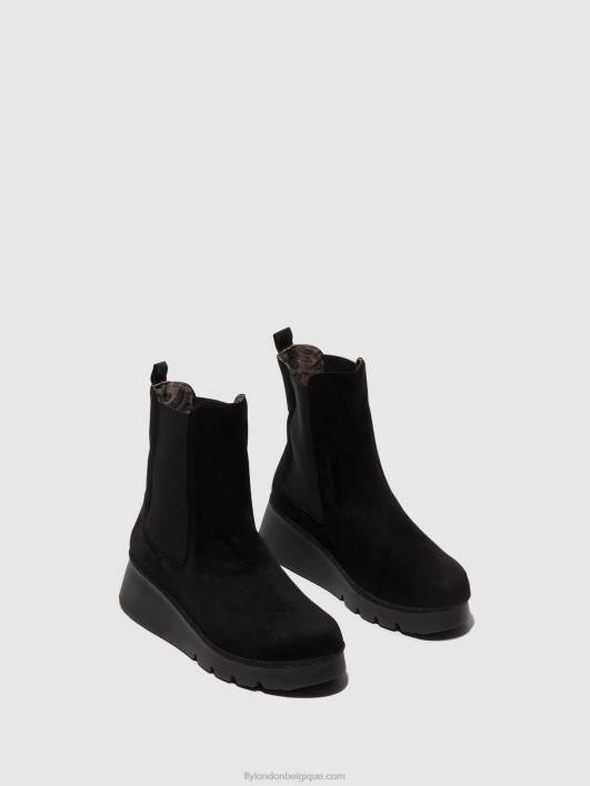bottines chelsea paty405 Fly London femmes daim noir 0FBB6