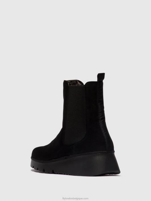 bottines chelsea paty405 Fly London femmes daim noir 0FBB6