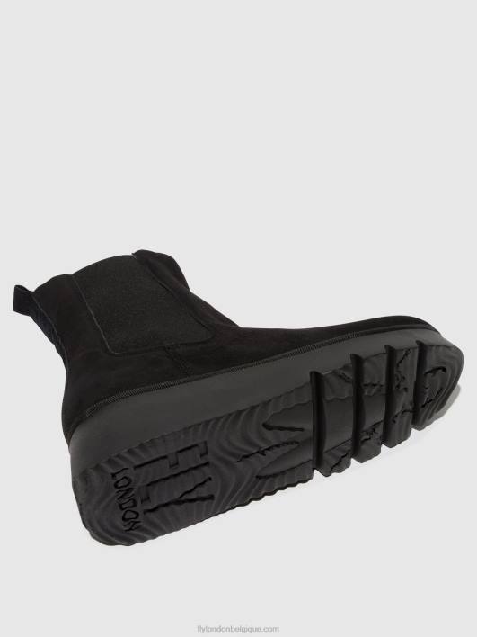 bottines chelsea paty405 Fly London femmes daim noir 0FBB6