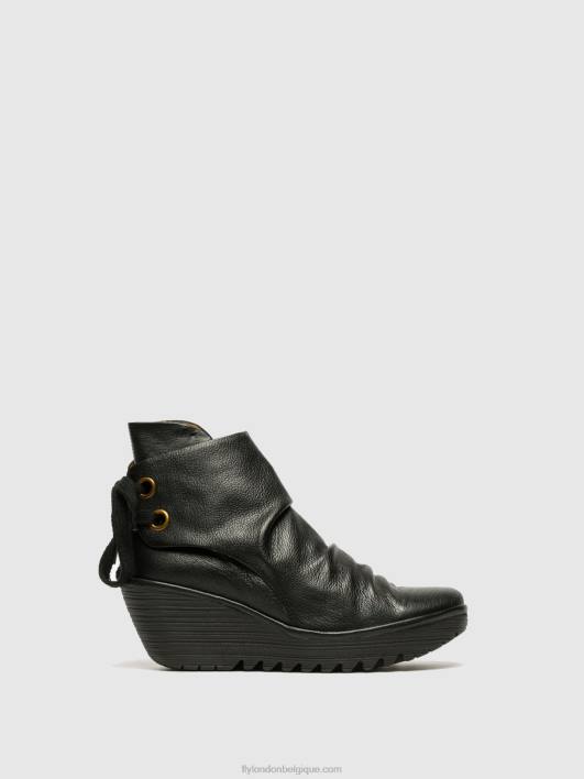 bottines compensées Fly London femmes yama noir 0FBB16