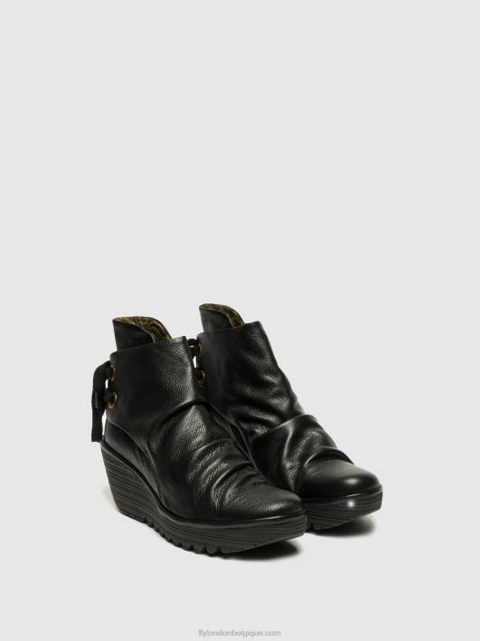bottines compensées Fly London femmes yama noir 0FBB16
