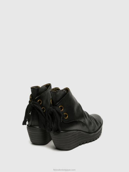 bottines compensées Fly London femmes yama noir 0FBB16