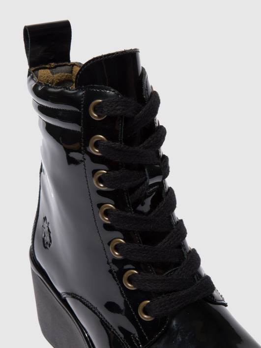 bottines à lacets biaz329 Fly London femmes atlantide noir 0FBB210