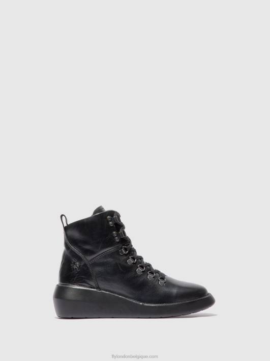 bottines à lacets bika501 Fly London femmes tapis noir 0FBB205