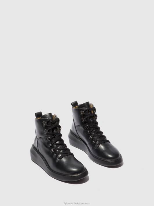 bottines à lacets bika501 Fly London femmes tapis noir 0FBB205