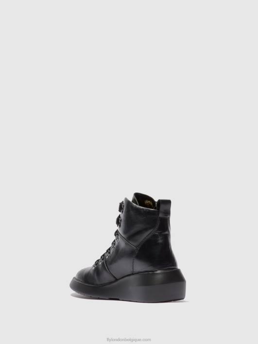 bottines à lacets bika501 Fly London femmes tapis noir 0FBB205