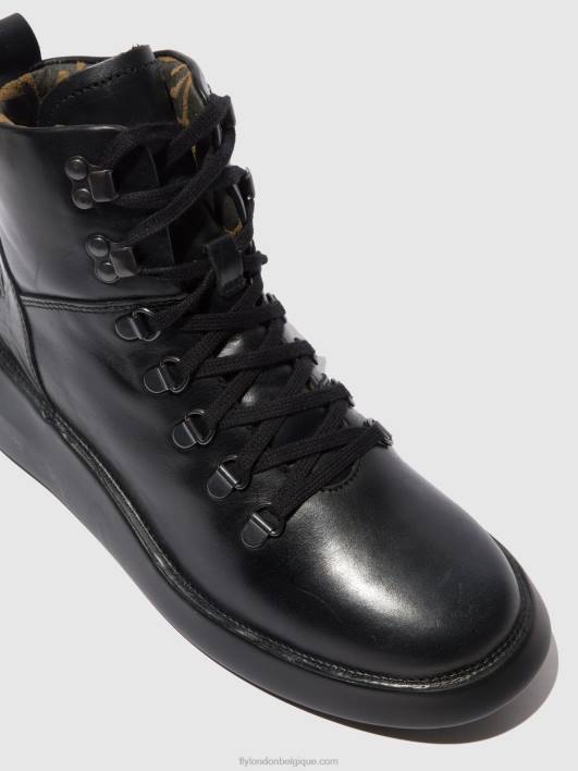 bottines à lacets bika501 Fly London femmes tapis noir 0FBB205