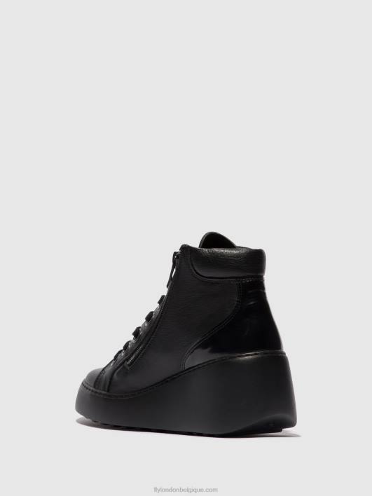bottines à lacets dice468 Fly London femmes noir (semelle noire) 0FBB108