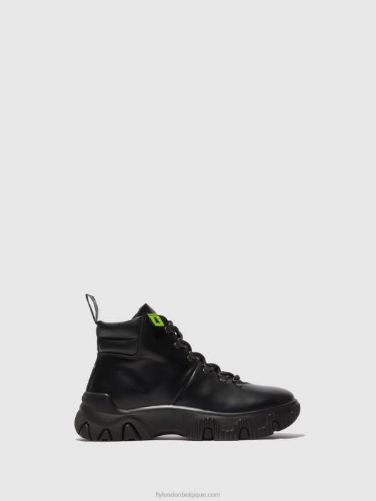 bottines à lacets figa887 Fly London femmes tonnerre noir 0FBB166