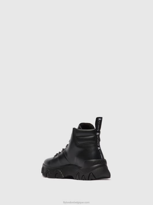 bottines à lacets figa887 Fly London femmes tonnerre noir 0FBB166