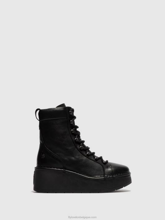 bottines à lacets hand247 Fly London femmes noir 0FBB102