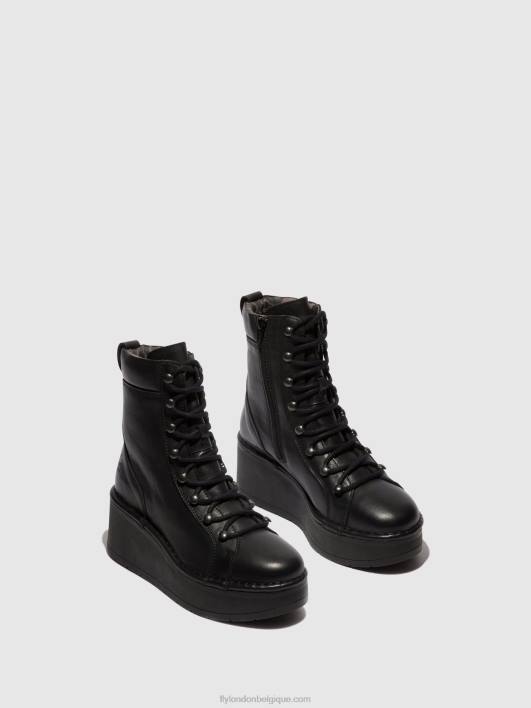 bottines à lacets hand247 Fly London femmes noir 0FBB102