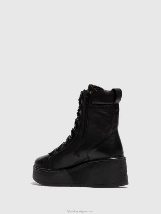 bottines à lacets hand247 Fly London femmes noir 0FBB102