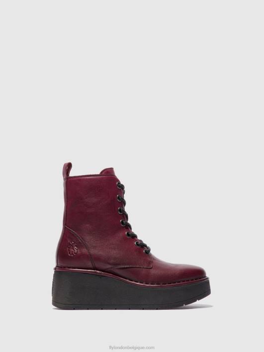bottines à lacets hepe239 Fly London femmes vin de vérone 0FBB201