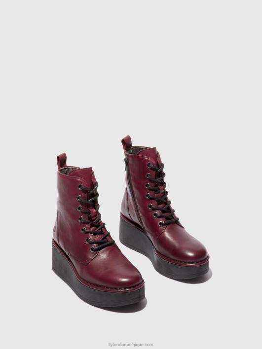 bottines à lacets hepe239 Fly London femmes vin de vérone 0FBB201