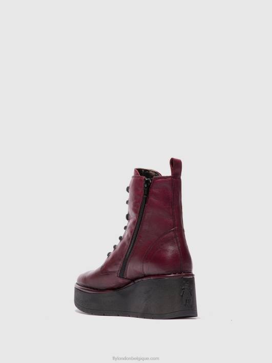 bottines à lacets hepe239 Fly London femmes vin de vérone 0FBB201
