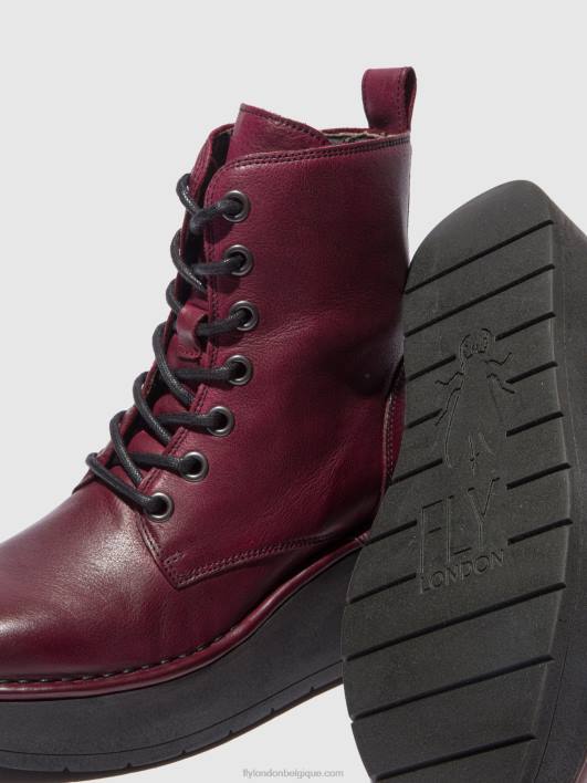 bottines à lacets hepe239 Fly London femmes vin de vérone 0FBB201