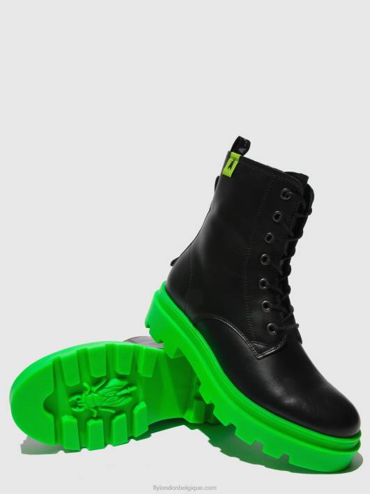bottines à lacets jacy881 Fly London femmes nausica noir (semelle verte) 0FBB162