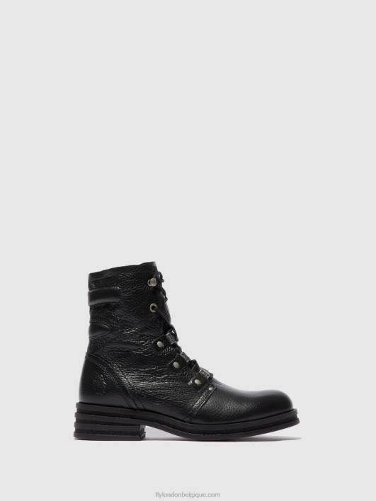 bottines à lacets knot792 Fly London femmes noir de rio 0FBB198