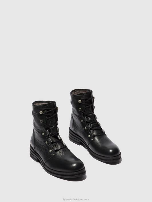bottines à lacets knot792 Fly London femmes noir de rio 0FBB198