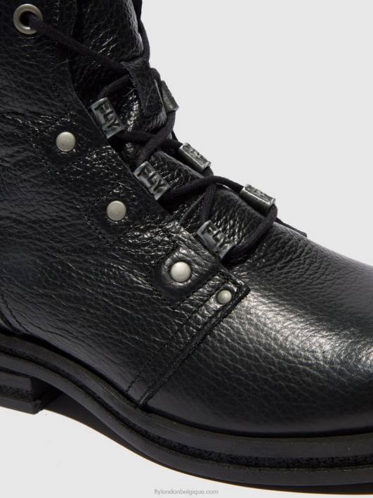 bottines à lacets knot792 Fly London femmes noir de rio 0FBB198