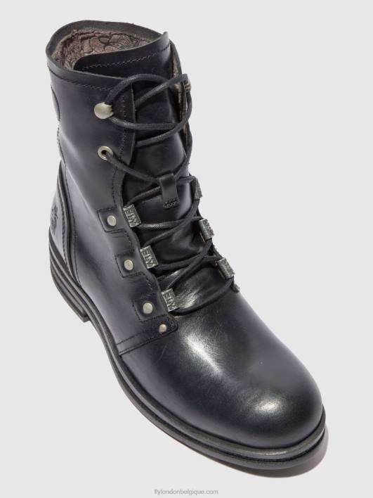 bottines à lacets knot792 Fly London femmes tapis noir 0FBB197