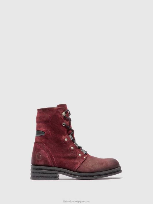 bottines à lacets knot792 Fly London femmes vin oléagineux 0FBB203