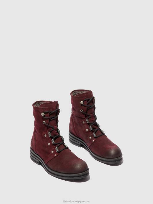 bottines à lacets knot792 Fly London femmes vin oléagineux 0FBB203