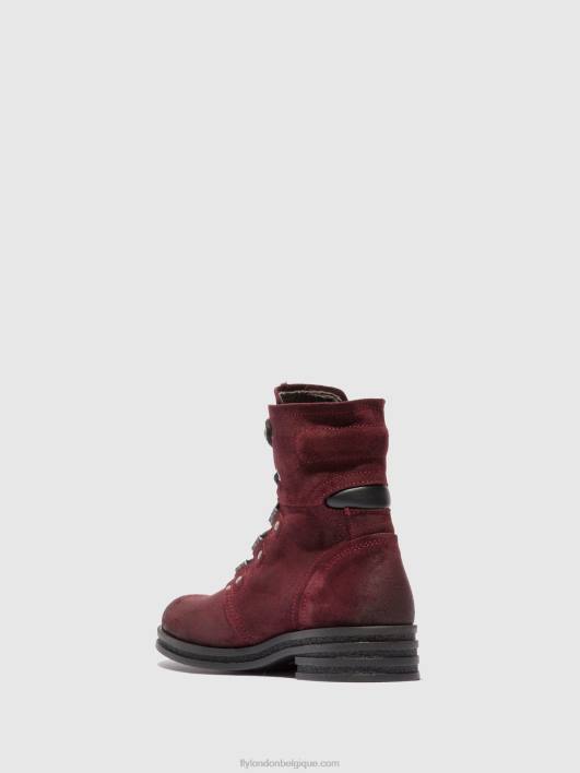 bottines à lacets knot792 Fly London femmes vin oléagineux 0FBB203