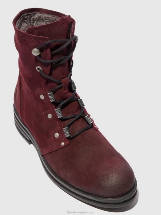 bottines à lacets knot792 Fly London femmes vin oléagineux 0FBB203