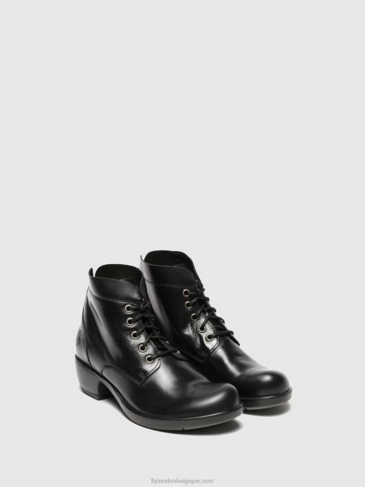 bottines à lacets mesu780 Fly London femmes noir 0FBB268