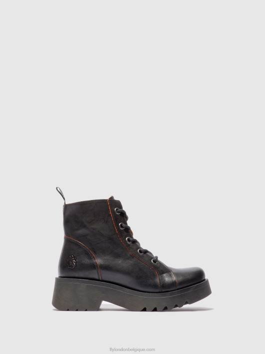 bottines à lacets metz788 Fly London femmes java noir/rouge 0FBB174