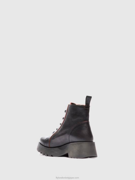 bottines à lacets metz788 Fly London femmes java noir/rouge 0FBB174