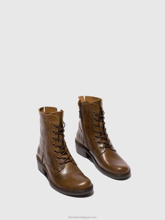 bottines à lacets milu044 Fly London femmes tapis chameau 0FBB194