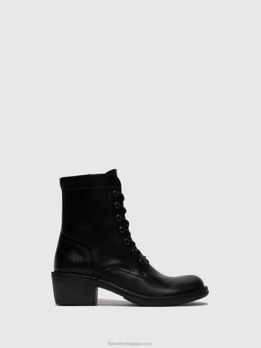 bottines à lacets milu044 Fly London femmes tapis noir 0FBB252