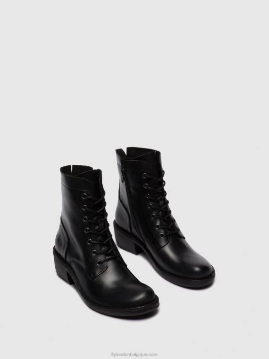 bottines à lacets milu044 Fly London femmes tapis noir 0FBB252