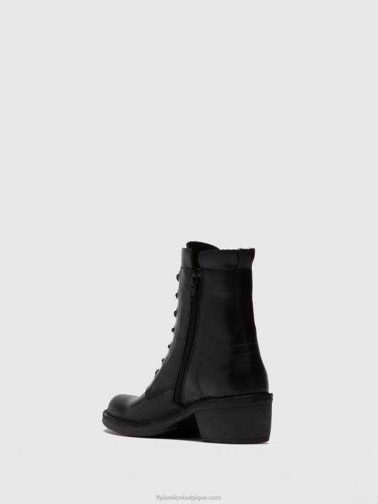 bottines à lacets milu044 Fly London femmes tapis noir 0FBB252