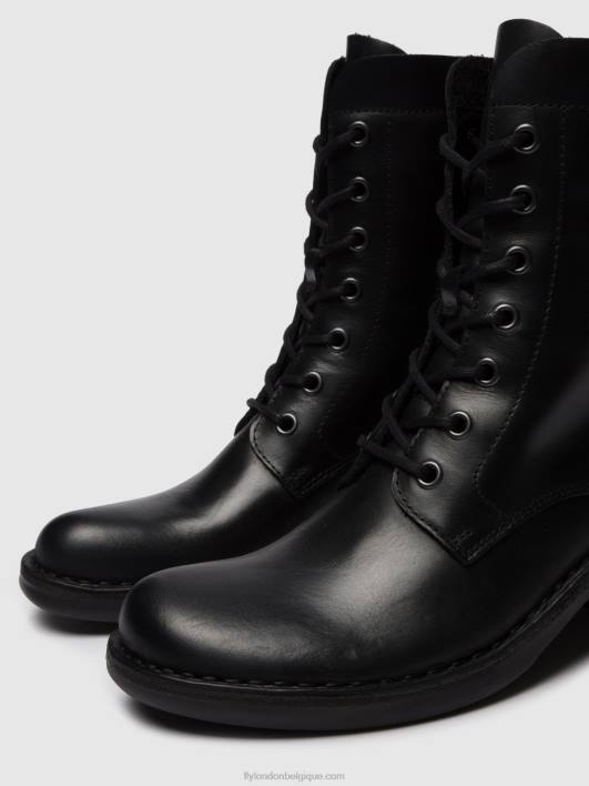 bottines à lacets milu044 Fly London femmes tapis noir 0FBB252