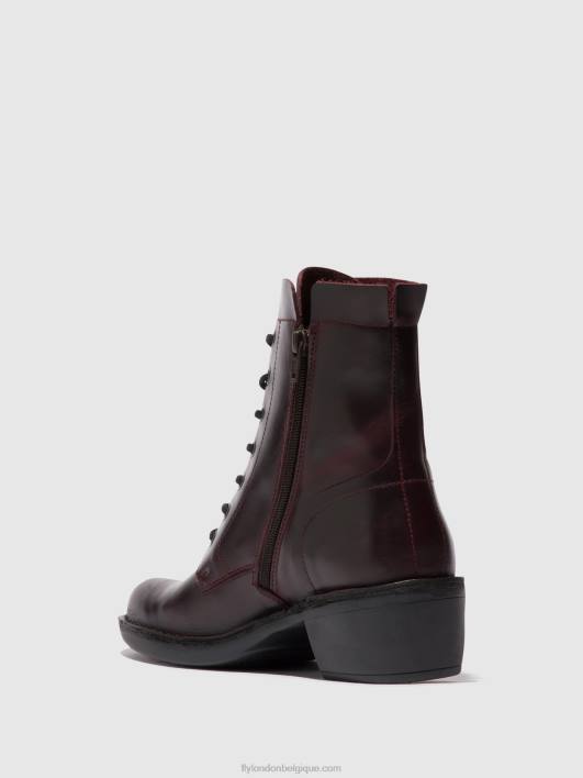 bottines à lacets milu044 Fly London femmes vin 0FBB100