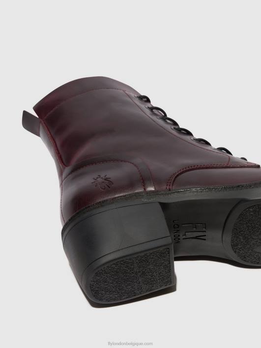 bottines à lacets milu044 Fly London femmes vin 0FBB100