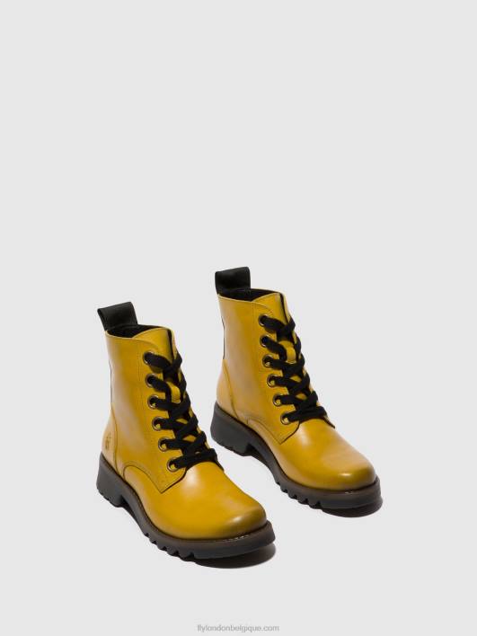 bottines à lacets ragi539 Fly London femmes moutarde 0FBB96