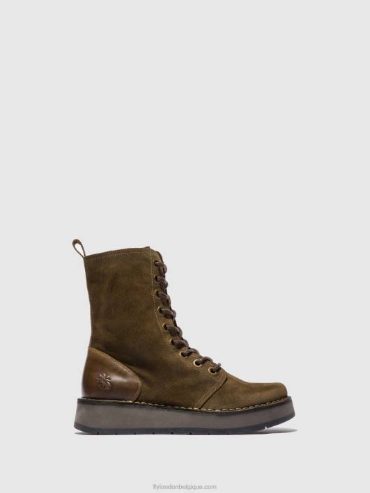 bottines à lacets rami043 Fly London femmes suède huilé/tapis boue/olive 0FBB176