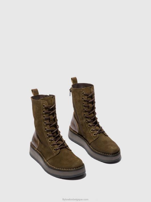 bottines à lacets rami043 Fly London femmes suède huilé/tapis boue/olive 0FBB176