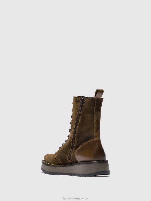 bottines à lacets rami043 Fly London femmes suède huilé/tapis boue/olive 0FBB176