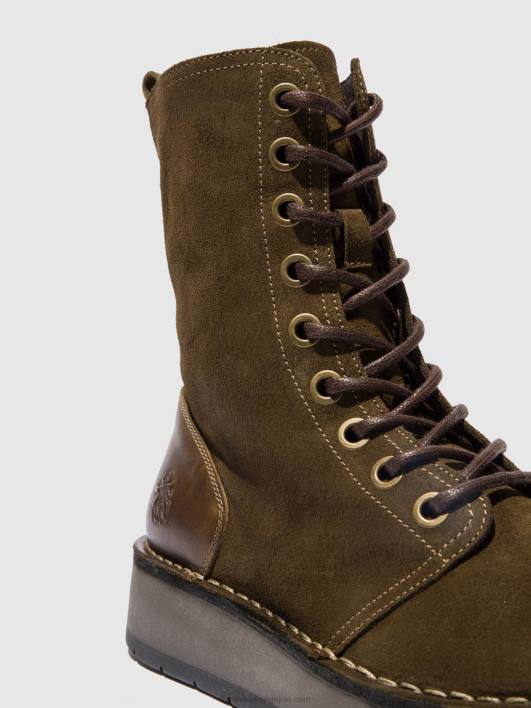 bottines à lacets rami043 Fly London femmes suède huilé/tapis boue/olive 0FBB176