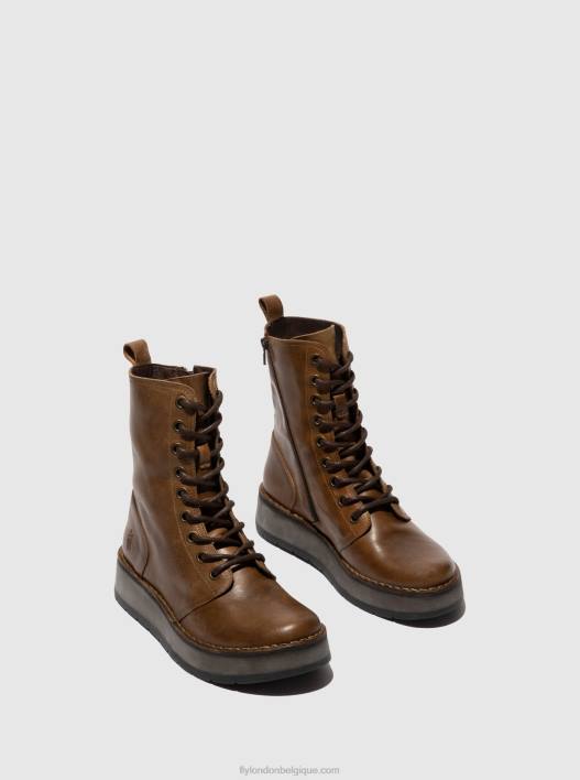 bottines à lacets rami043 Fly London femmes tapis chameau 0FBB244