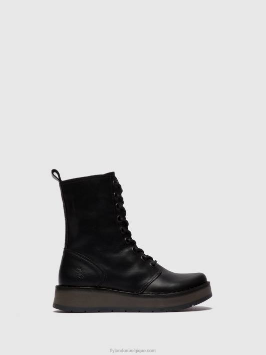 bottines à lacets rami043 Fly London femmes tapis noir 0FBB250