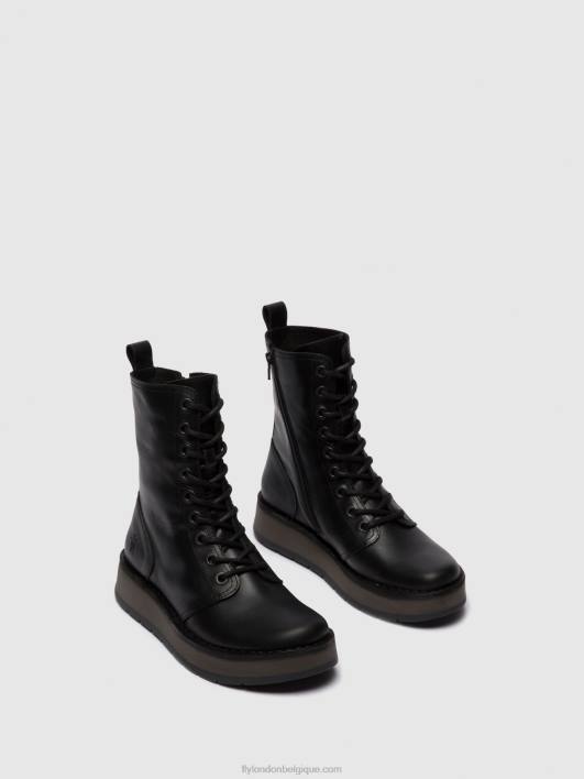 bottines à lacets rami043 Fly London femmes tapis noir 0FBB250