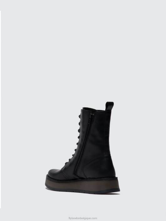 bottines à lacets rami043 Fly London femmes tapis noir 0FBB250
