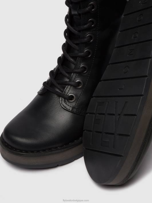 bottines à lacets rami043 Fly London femmes tapis noir 0FBB250